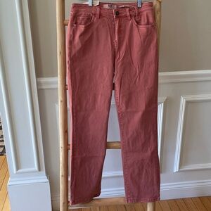 NIC+ZOE Mid Rise Straight Jeans in Terracotta